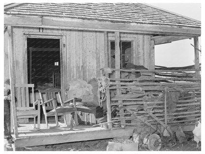 Front Porch of Sharecroppers Cabin Transylvania Louisiana 1939