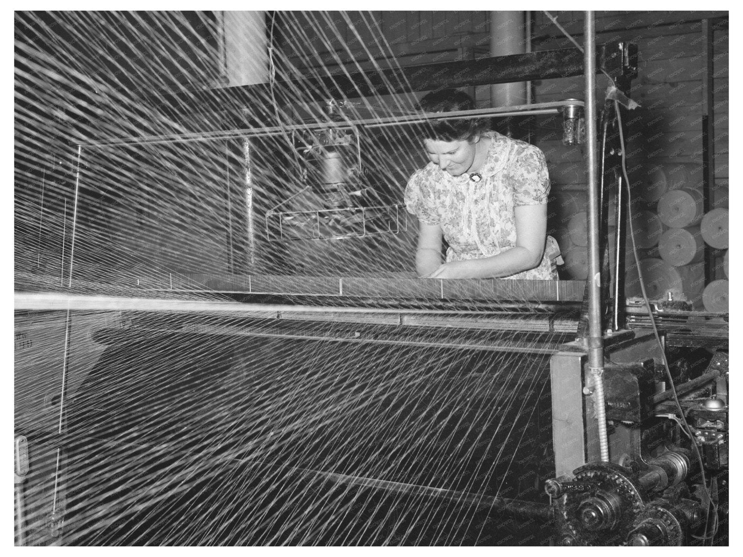 Operator at Winding Machine Laurel Cotton Mill 1939