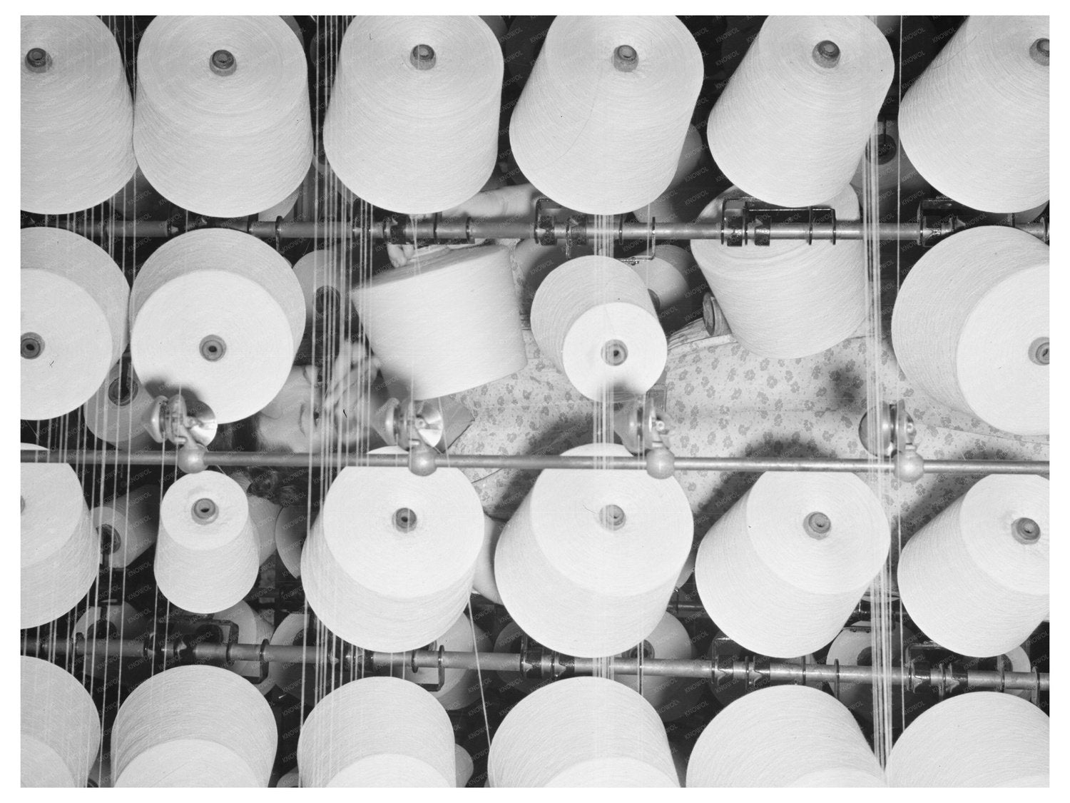 Woman Repairing Cotton Thread Spools Laurel Mississippi 1939