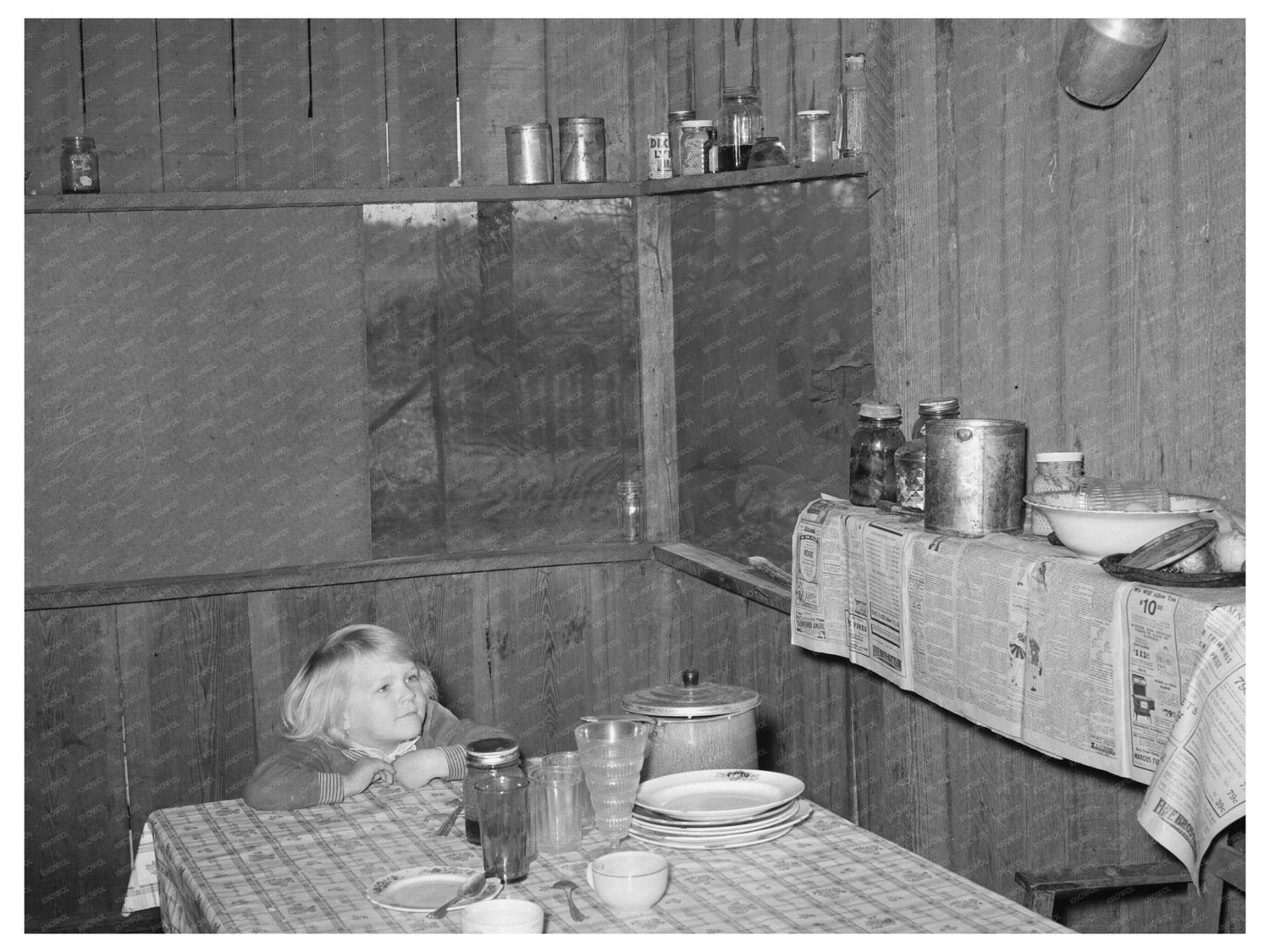 Sharecropper Kitchen and Dining Room Laurel Mississippi 1939