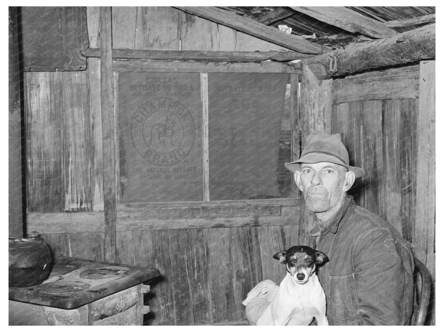Mot Tucker in Kitchen of Corncrib Home Antioch 1939