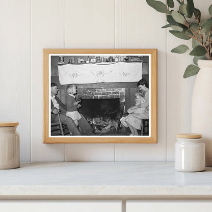 Bagget Family by Fireplace in Laurel Mississippi 1939