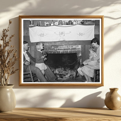 Bagget Family by Fireplace in Laurel Mississippi 1939