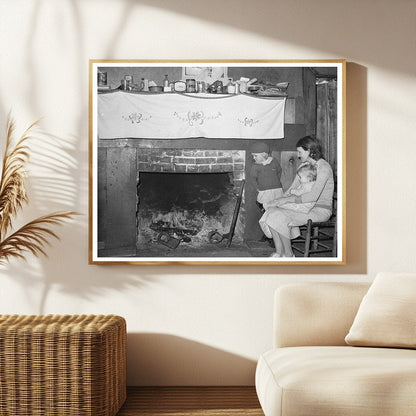 Mrs. Bagget with Children by Fireplace Laurel Mississippi 1939