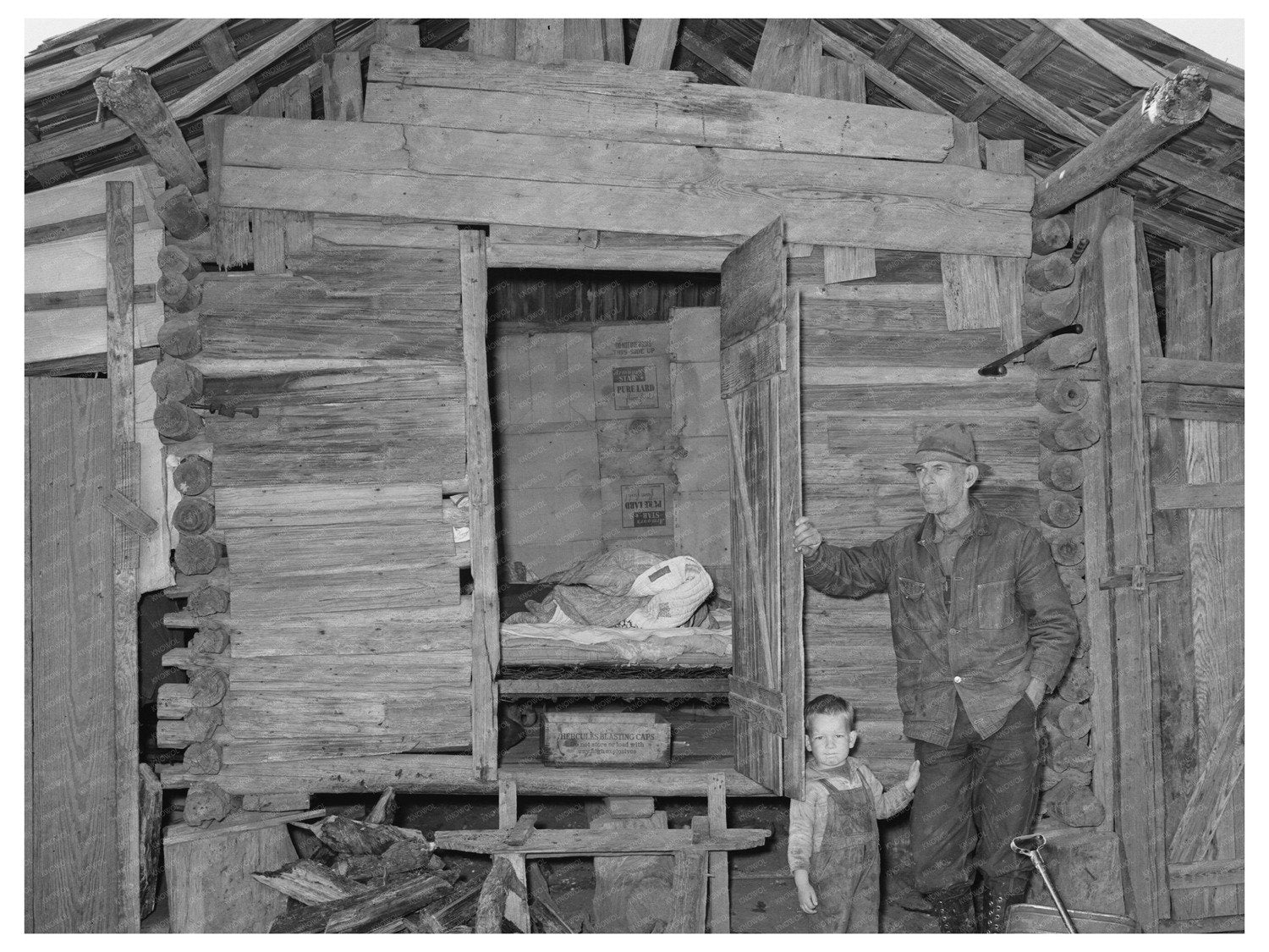 Mot Tucker in Corncrib Home Antioch Mississippi 1939