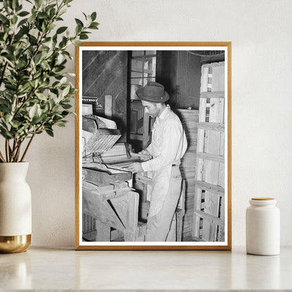 Mexican Crate Maker at Cabbage Packing Plant 1939