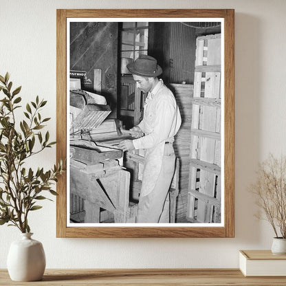 Mexican Crate Maker at Cabbage Packing Plant 1939