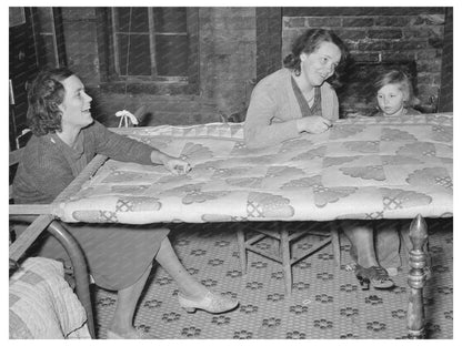 Quilting Scene in Sharecropper Home Mississippi 1939