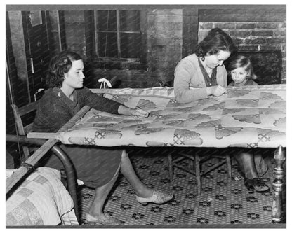 Quilting in Sharecroppers Home Mississippi 1939