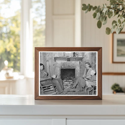 Tenant Farmer Family by Fireplace Sunflower Plantation 1939