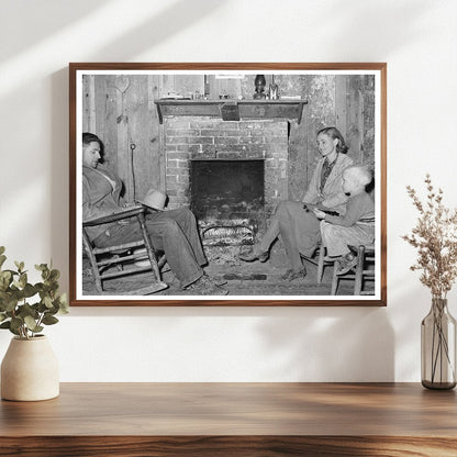 Tenant Farmer Family by Fireplace Sunflower Plantation 1939