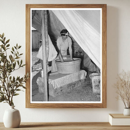 Migrant Mother Washing Clothes in Weslaco Texas 1939