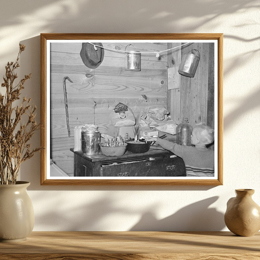 Vintage Kitchen Scene of Tenant Farm Family 1939