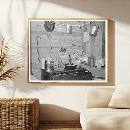 Vintage Kitchen Scene of Tenant Farm Family 1939