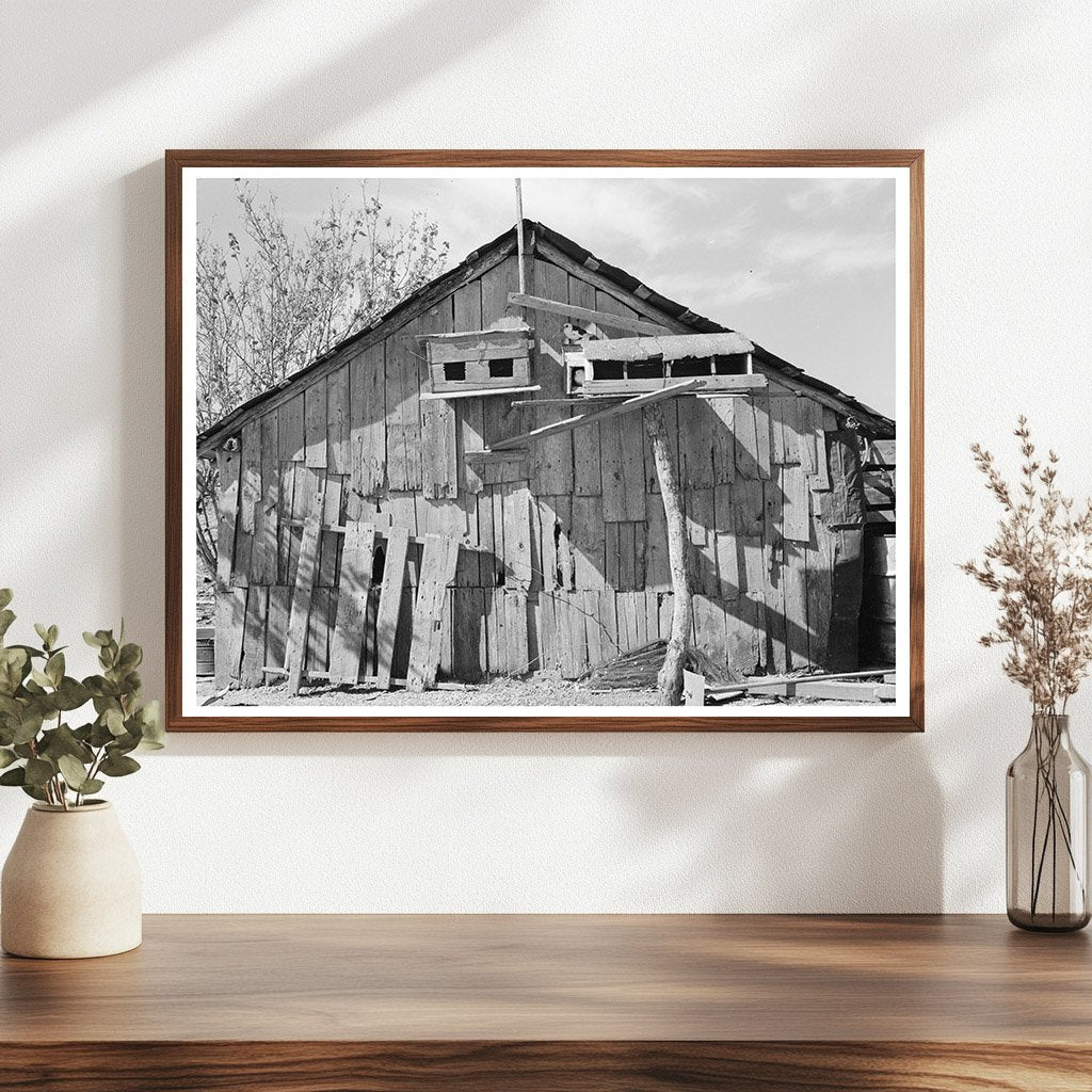 Vintage Barn of Mexican Laborer in Santa Maria Texas 1939