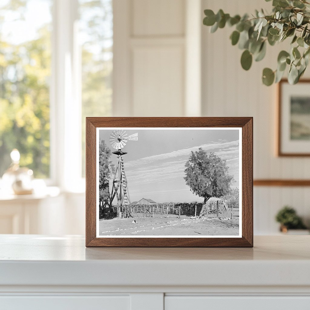 Windmill and Corral on Mexican Farm Hidalgo County 1939