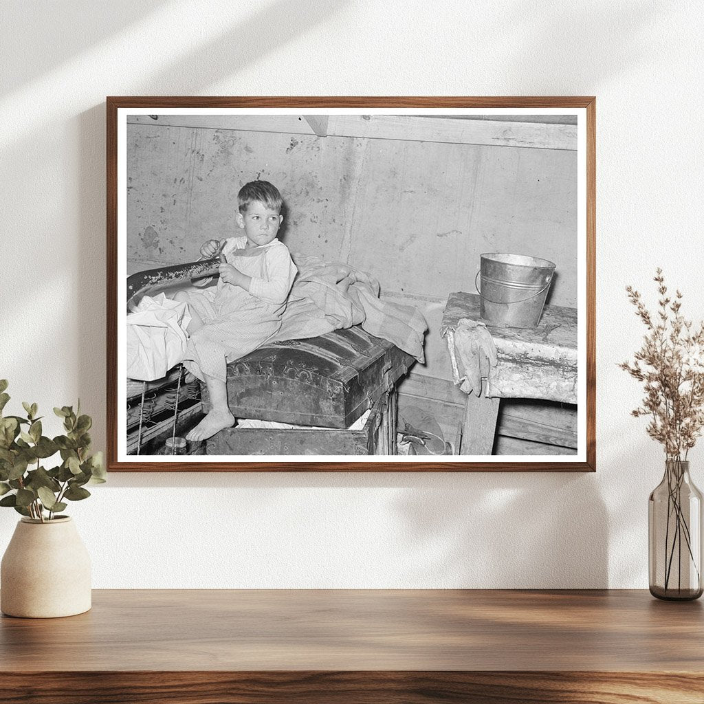 Young Boy in Tent Home Weslaco Texas February 1939
