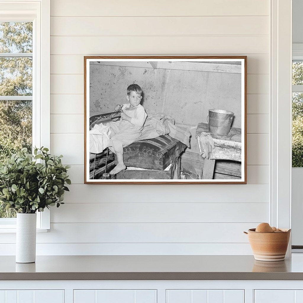 Young Boy in Tent Home Weslaco Texas February 1939