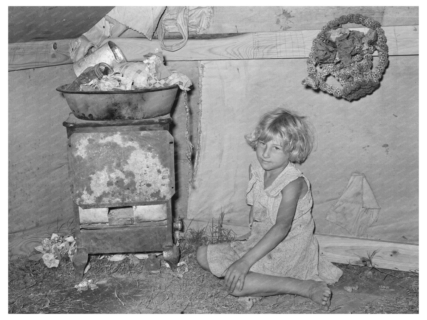 Migrant Child in Tent Home Weslaco Texas February 1939