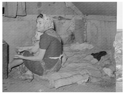 Vintage 1939 Photo of Migrant Mother and Child Texas