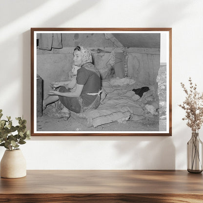 Vintage 1939 Photo of Migrant Mother and Child Texas