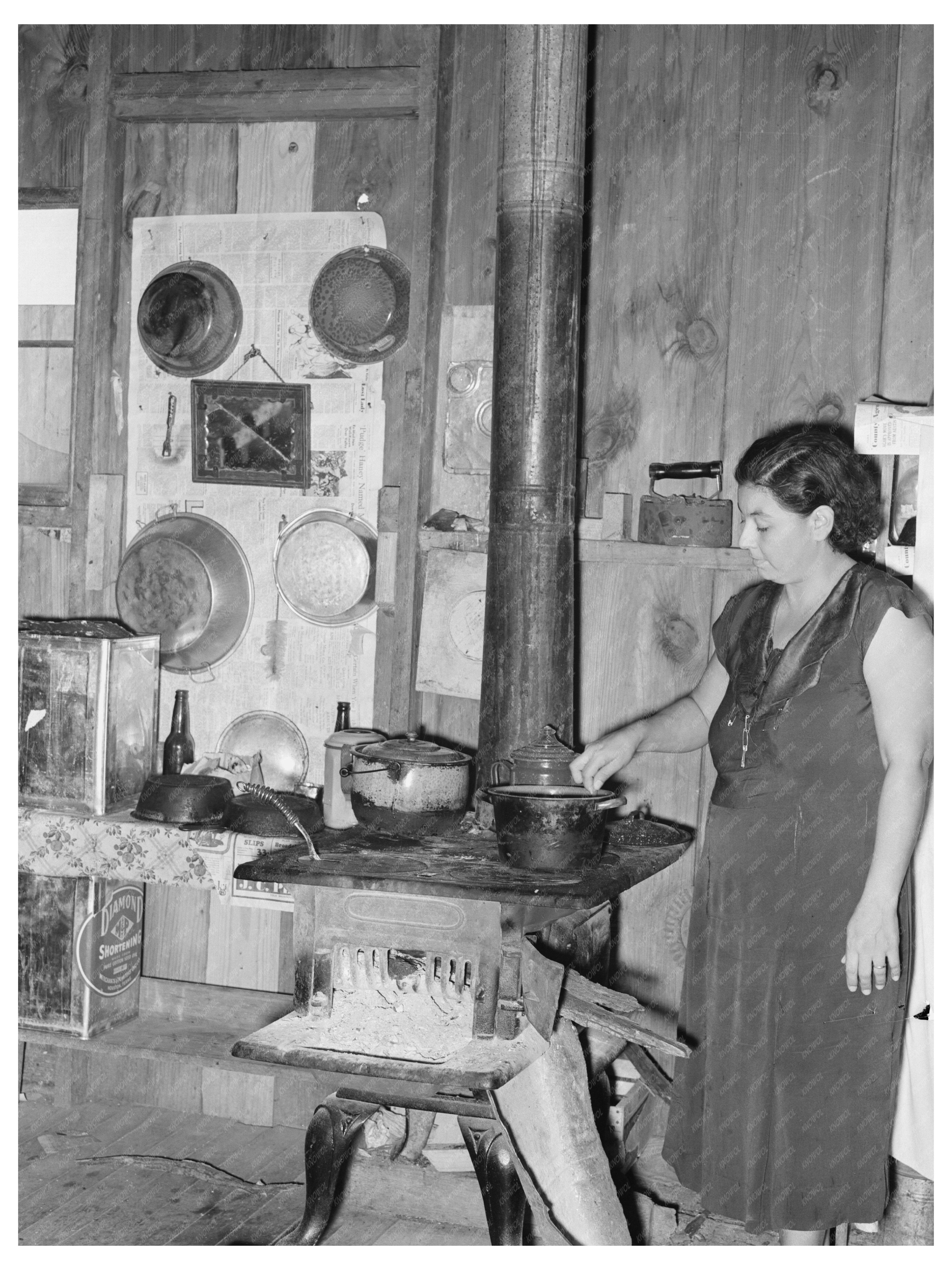 Mexican Farm Wife in Kitchen Hidalgo County Texas 1939