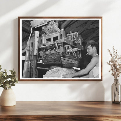 Lidding Machine for Vegetable Packing in Elsa Texas 1939