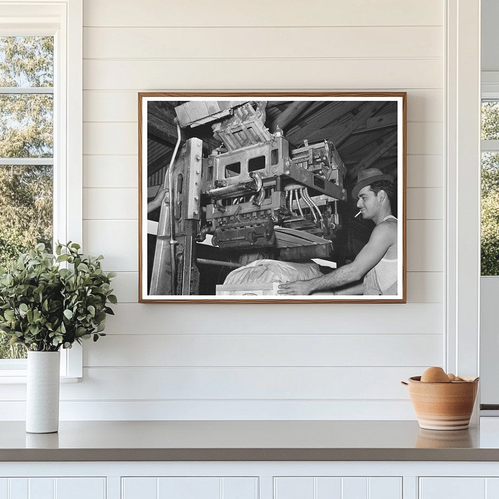 Lidding Machine for Vegetable Packing in Elsa Texas 1939