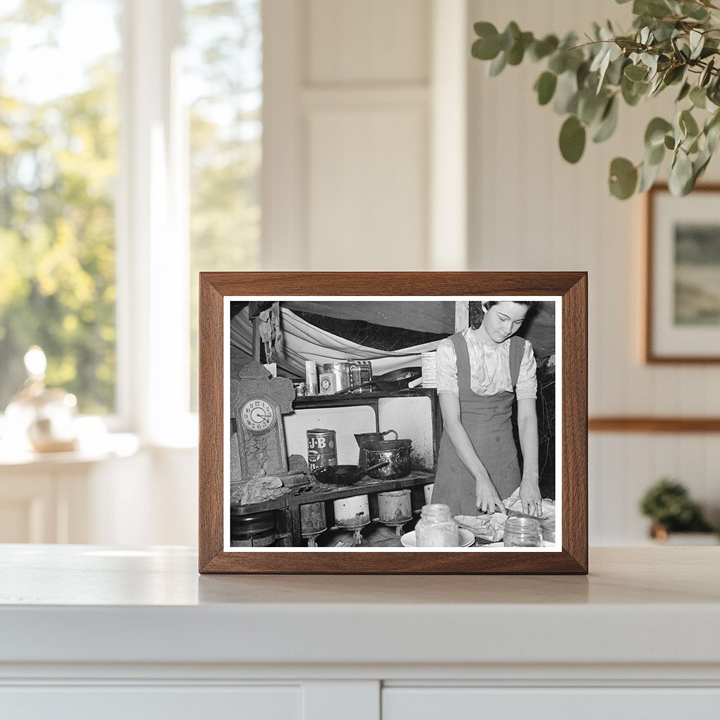 Vintage Kitchen Table and Stove Texas Migrant Camp 1939