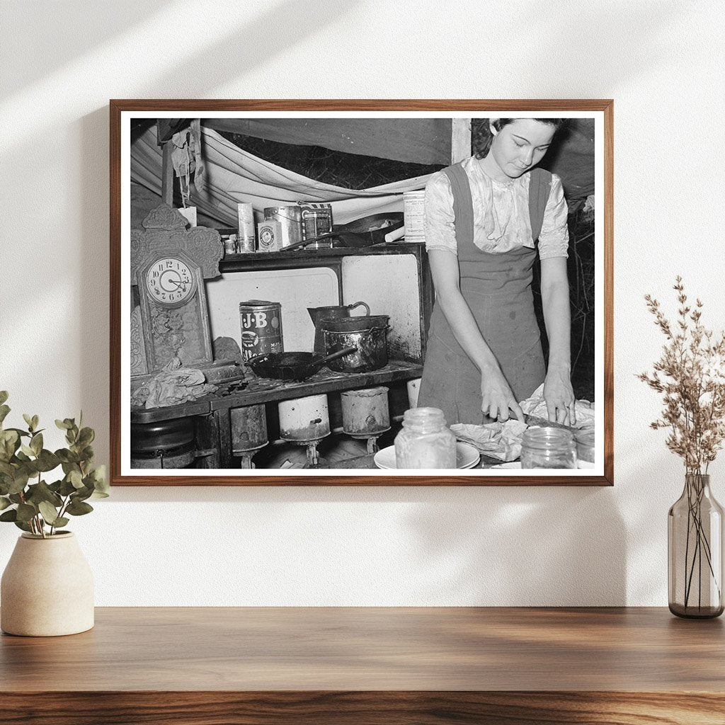 Vintage Kitchen Table and Stove Texas Migrant Camp 1939