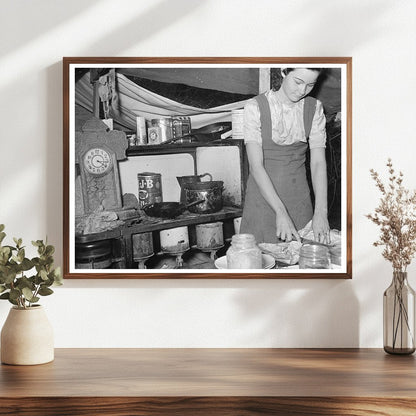 Vintage Kitchen Table and Stove Texas Migrant Camp 1939