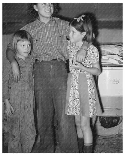 1939 Vintage Photo of Migrant Family in Tent Home Texas