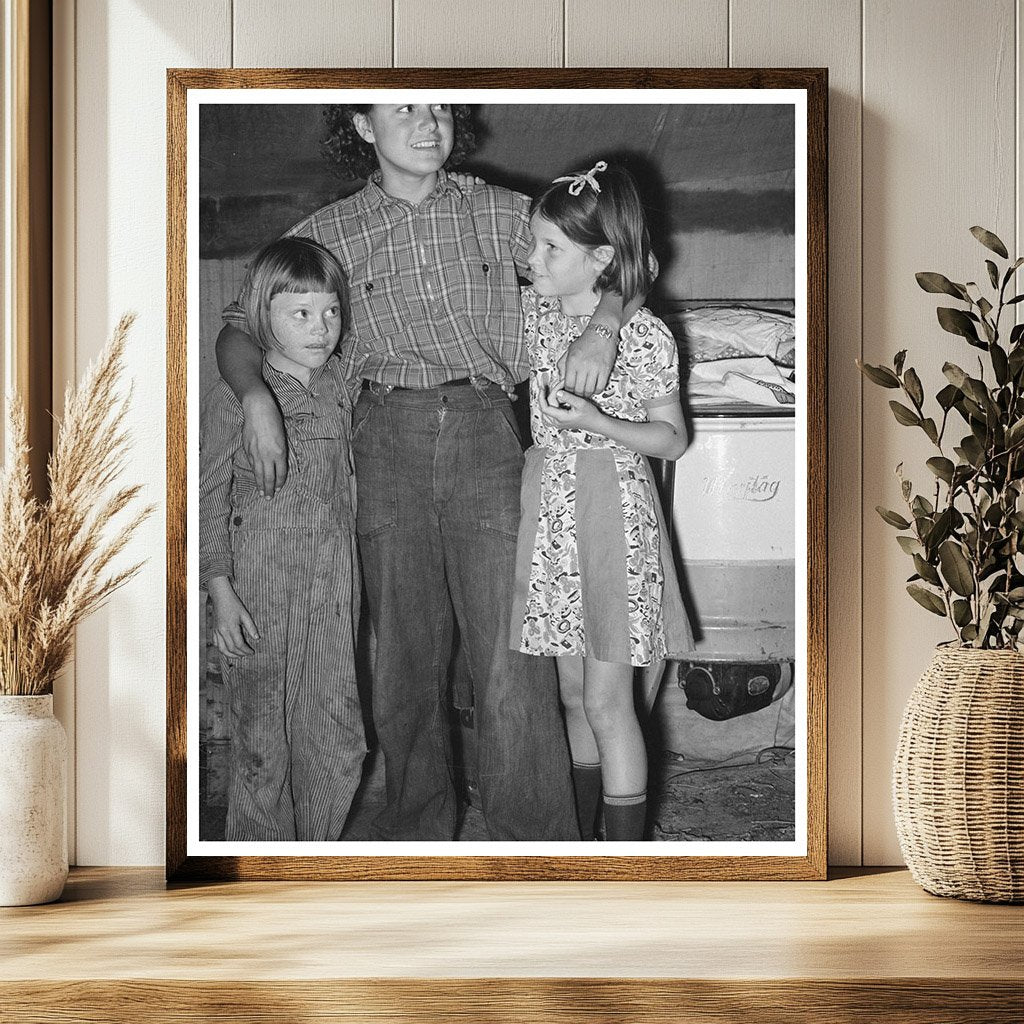 1939 Vintage Photo of Migrant Family in Tent Home Texas