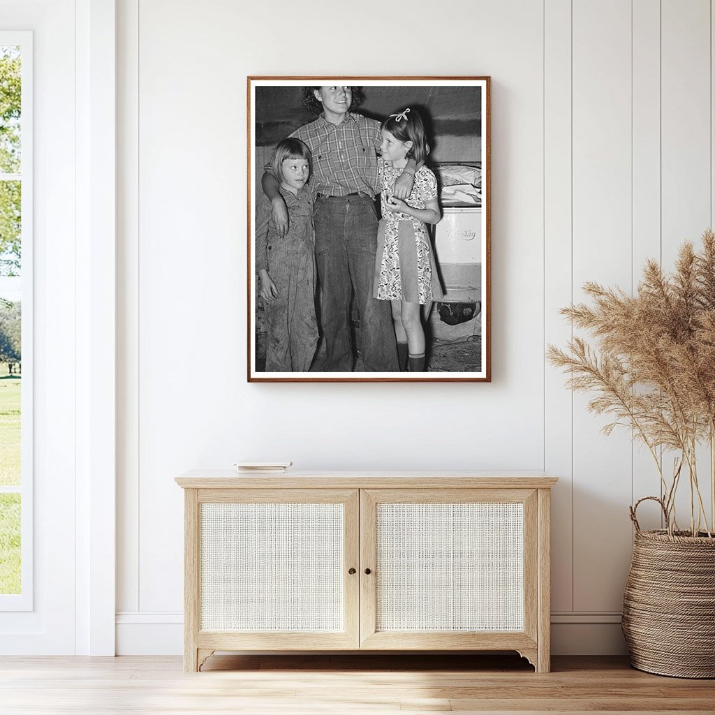 1939 Vintage Photo of Migrant Family in Tent Home Texas
