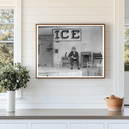 Ice Vendor in Harlingen Texas February 1939 Vintage Photo