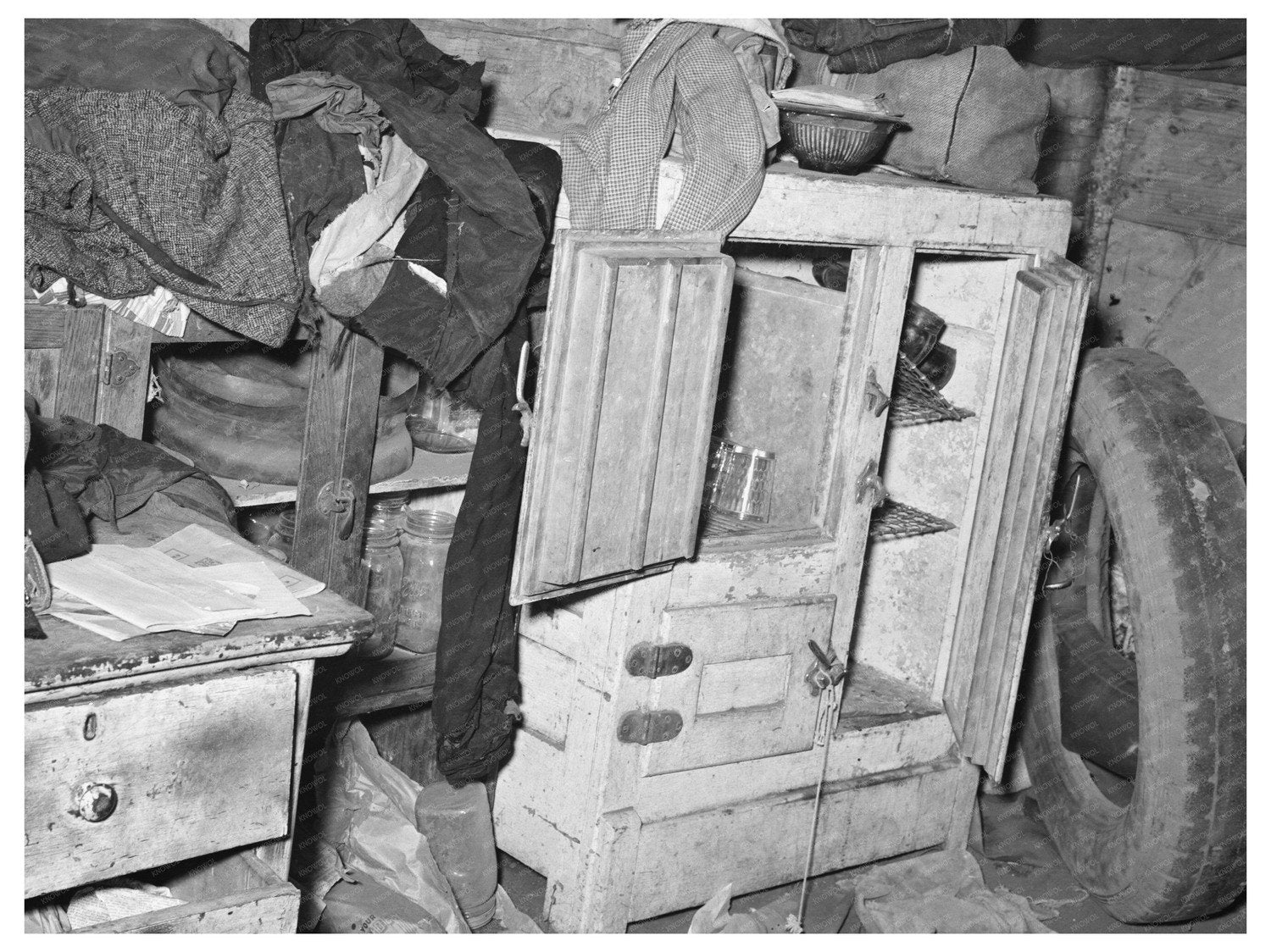 Migrant Tent Furniture in Harlingen Texas 1939