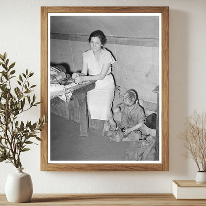 Migrant Mother and Son in Tent Home Texas 1939