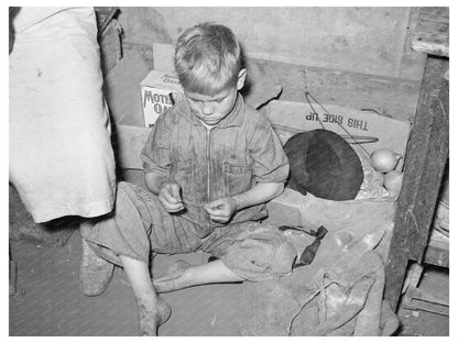Son of Migrant Worker in Tent Home Harlingen Texas 1939