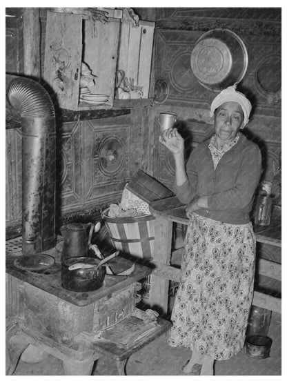 Mexican Woman in Tin Dwelling Robstown Texas 1939