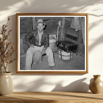 Mexican Man in One-Room Dwelling Robstown Texas 1939