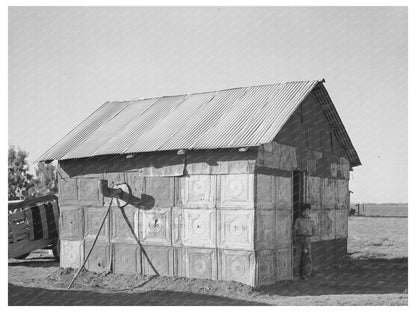 Vintage Home Built from Tin Ceiling Material 1939
