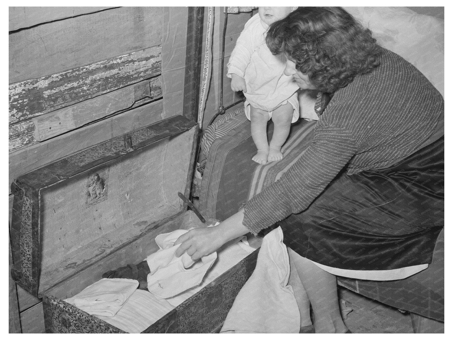 Vintage 1939 Image of Migrant Woman in Corpus Christi Shantytown