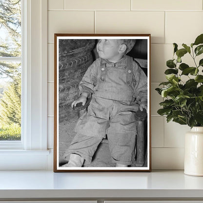 Child in Tent Home with Tires Nueces Bay Texas 1939