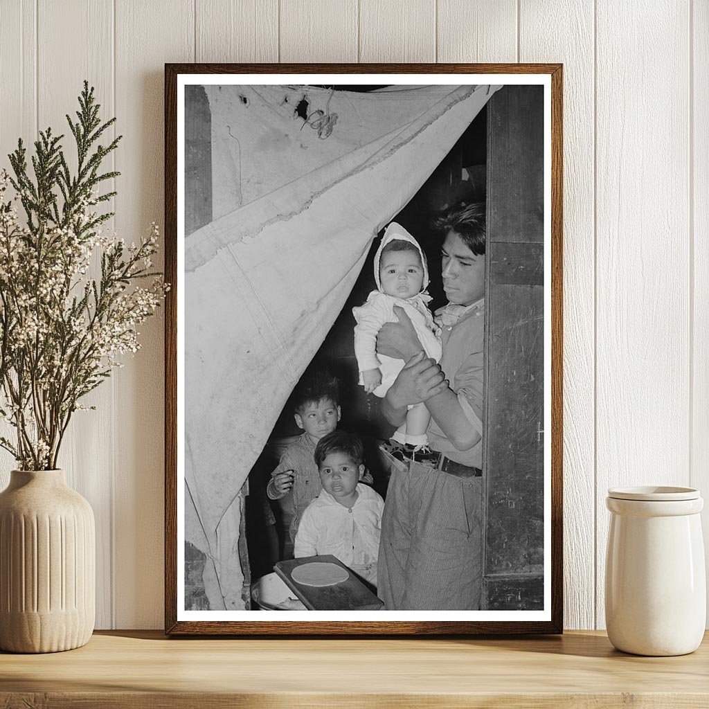 Mexican Worker with Children in Robstown Texas 1939