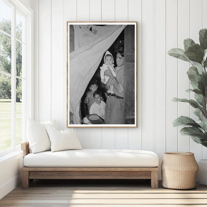 Mexican Worker with Children in Robstown Texas 1939