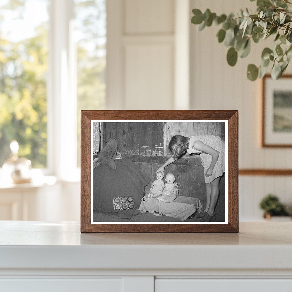 Mexican Girl Heating Water over Hot Coals Robstown 1939