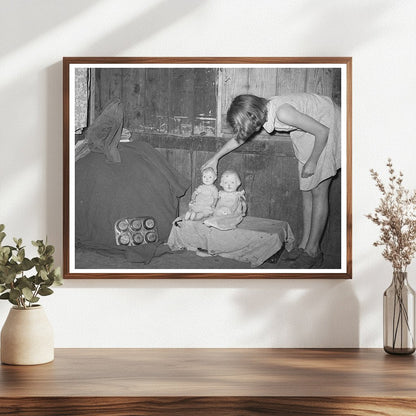 Mexican Girl Heating Water over Hot Coals Robstown 1939