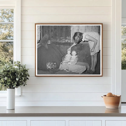 Mexican Girl Heating Water over Hot Coals Robstown 1939