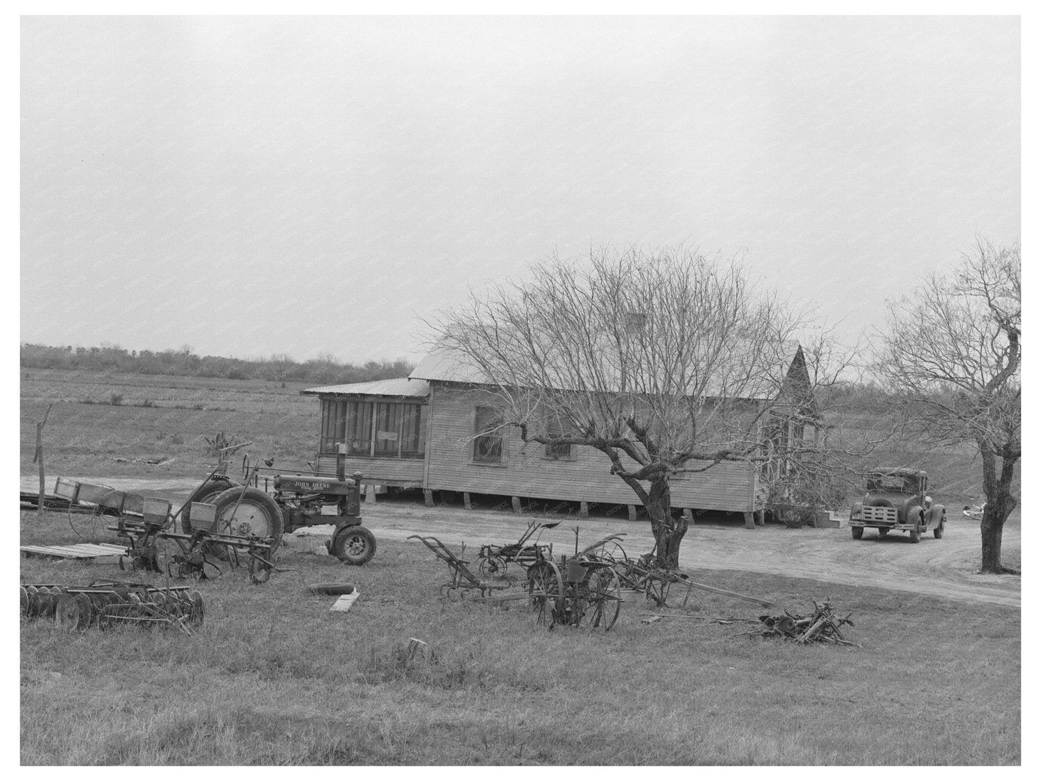 Farmhouse and Tractor in Santa Rosa Texas February 1939