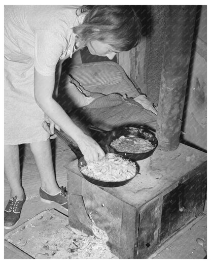 Migrant Woman Cooking Cabbage in Edinburg Texas 1939